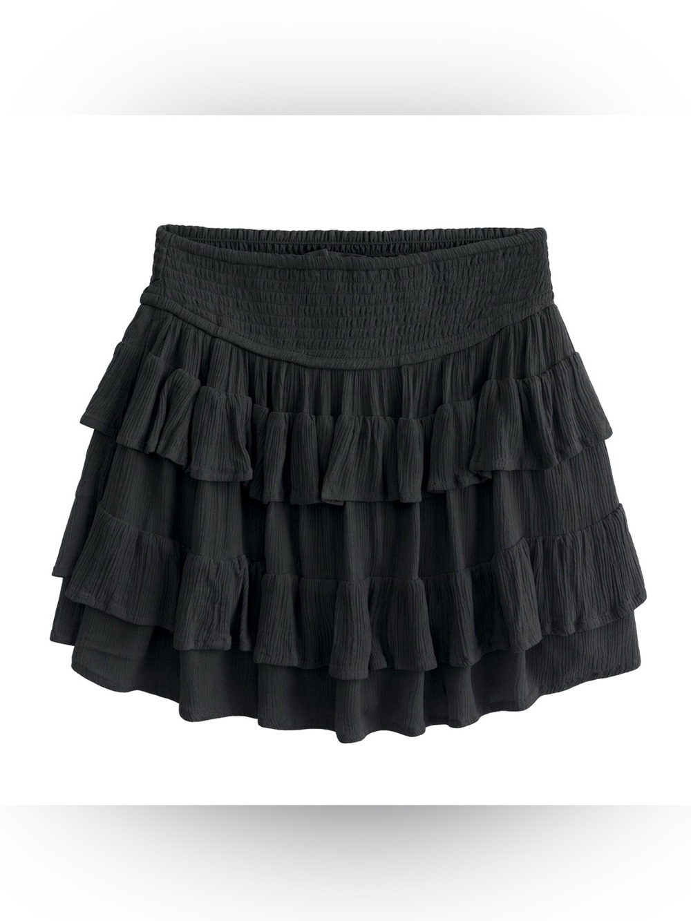 Hollister Black Tiered Mini Skort with pockets 🖤 Size XXS